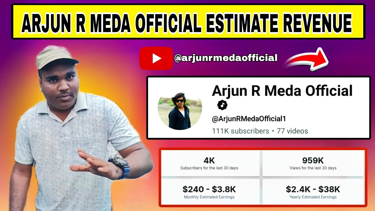 Arjun r meda 2025‌ estimate revenue on YouTube Arjun r meda timli 2025