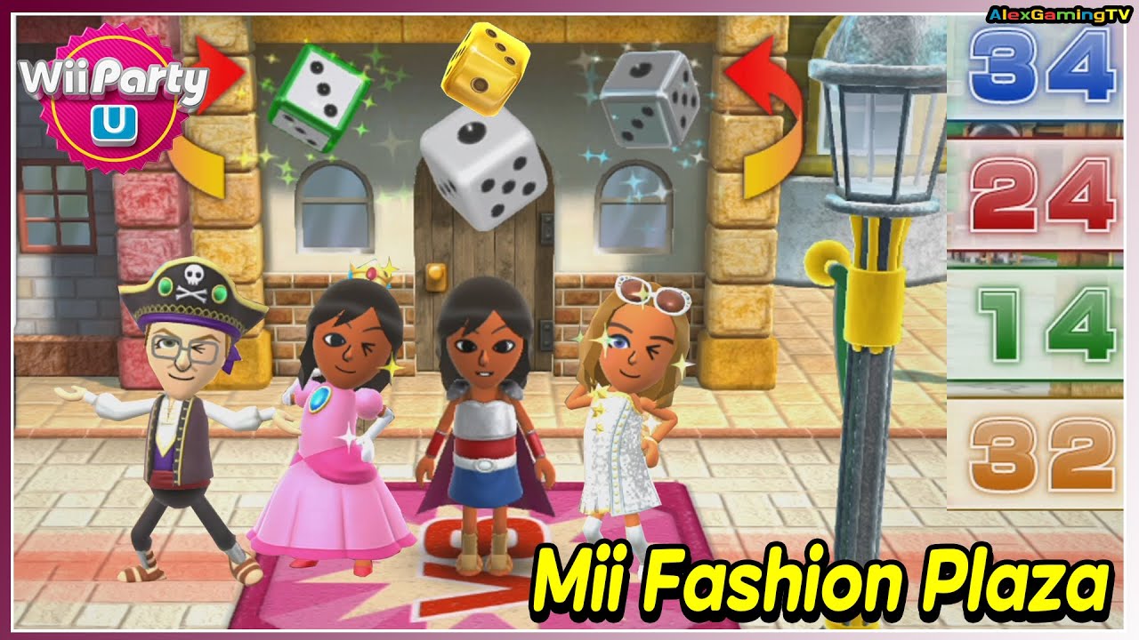 Wii Party U - Mii Fashion Plaza 🎵 Haru vs Alice vs Erick vs Kaori (Advanced CPU) | AlexGamingTV