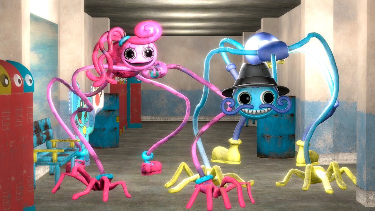 MOMMY LONG LEGS & DADDY LONG LEGS Hunted for Me in POPPY PLAYTIME SCHOOL (Garry’s Mod)