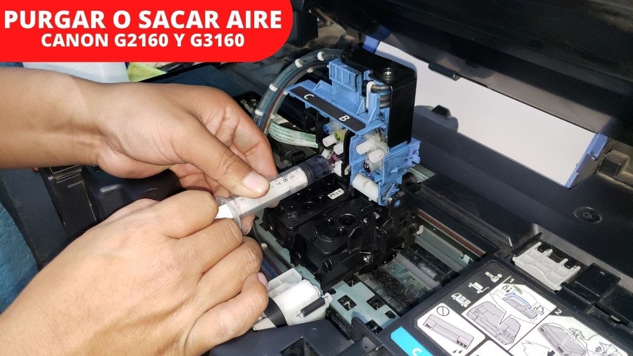 Purgar o sacar aire sistema continuo de tinta 🖨️ Canon G2160 G3160 | 👍 falla alimentación de tinta