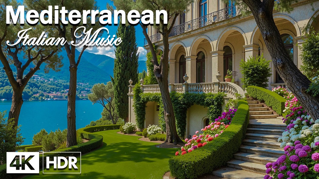 Romantic Coastal Serenity 🇮🇹🎶 Gentle Italian Music & Peaceful Mediterranean Coast 4K