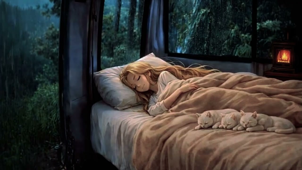 [ASMR] 🌧️🚗🐱 Suara Hujan yang Menenangkan di Camper Van  Tidur Nyenyak, Belajar, Fokus