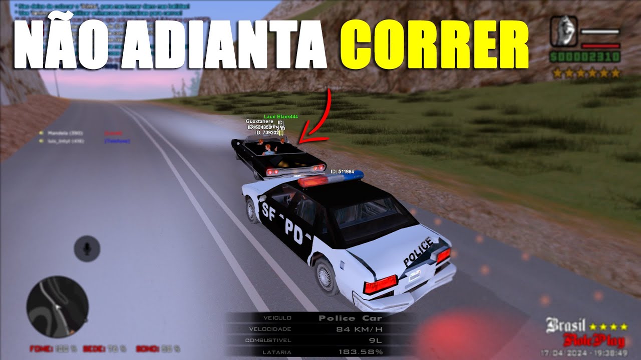 NÃO ADIANTA CHORAR COMIGO NA PM NO BRASIL ROLEPLAY - GTA SAMP ANDROID E PC