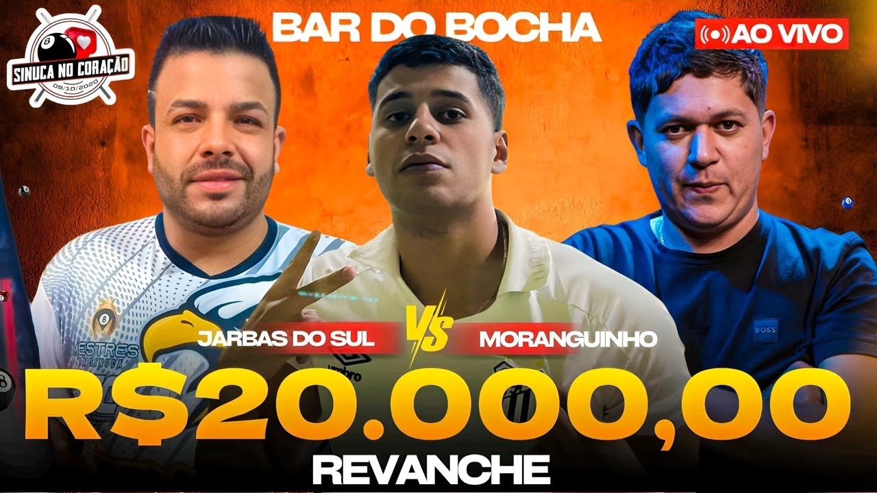 09/03 - MORANGUINHO VS JARBAS DO SUL - REVANCHE - SINUCA AO VIVO EM LIMEIRA SP