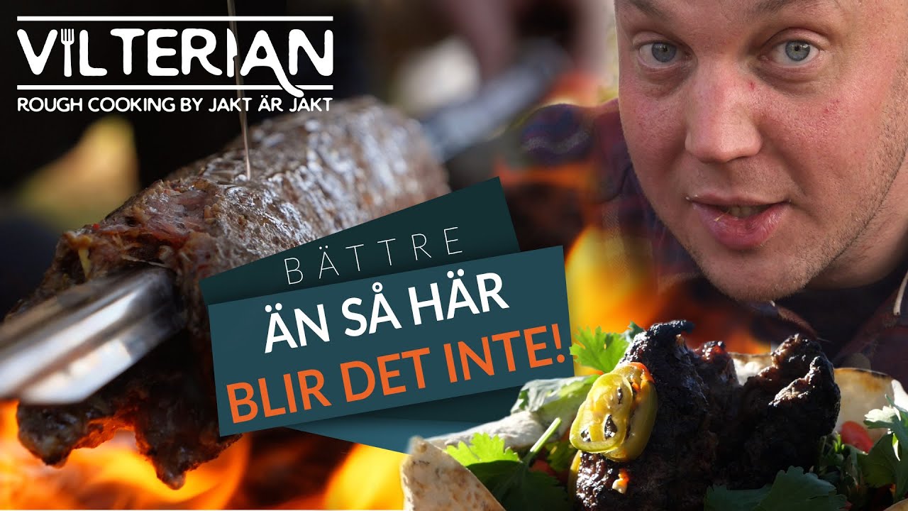 Vi grillar kebab i naturen!