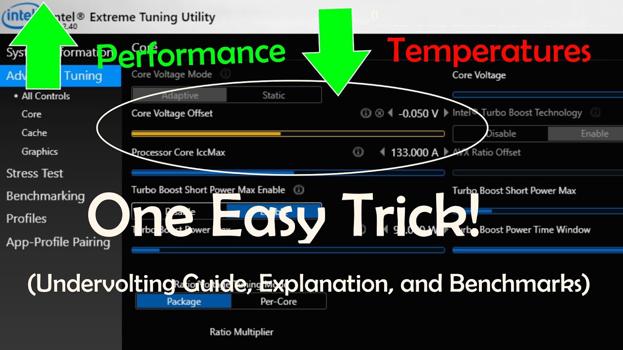 Lower Temps AND Increase Performance! (XTU Undervolting Quick Guide, Explanation, and Benchmark)