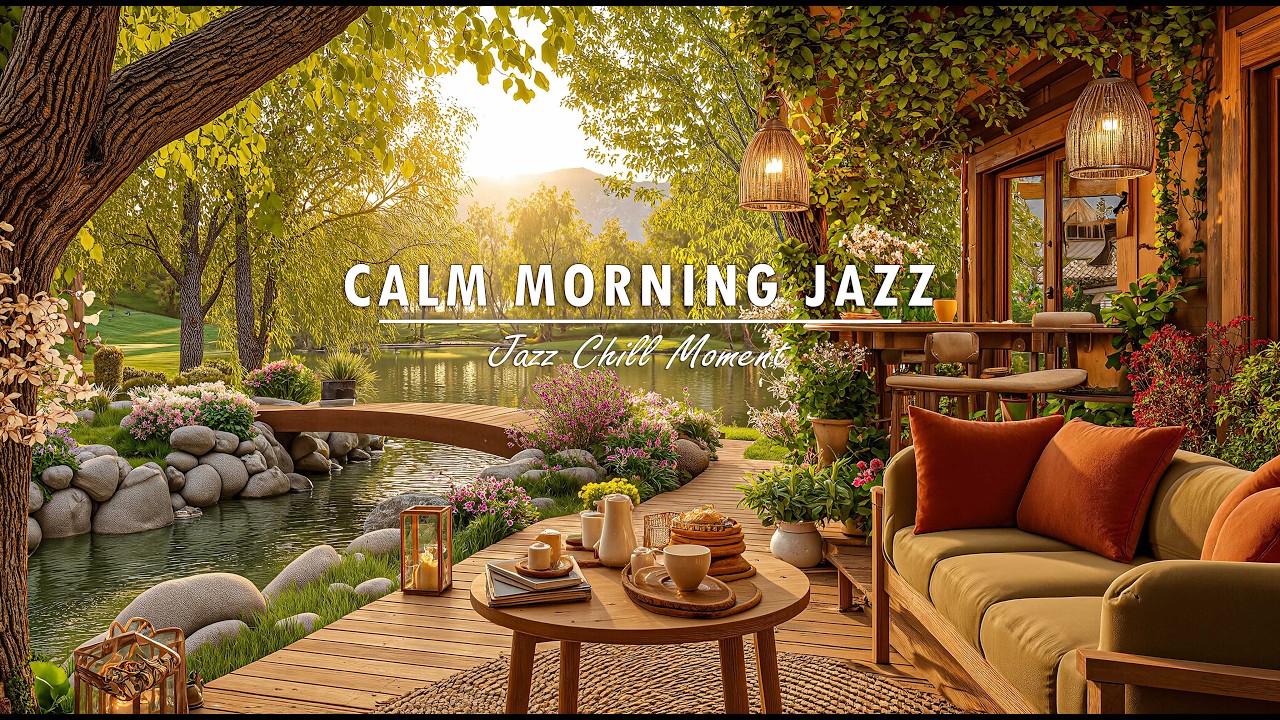 Peaceful Morning Jazz by the River 🌿 Cozy Coffee Shop Ambience for Relax & Focus