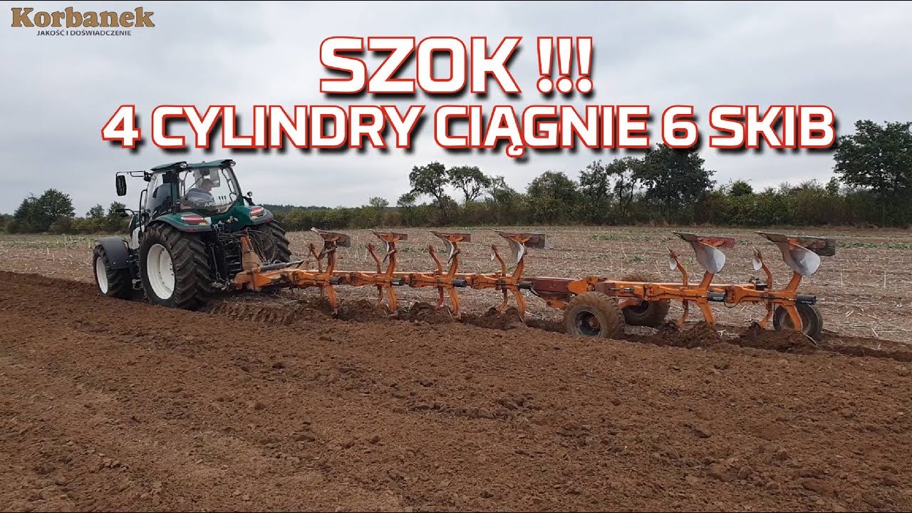 SZOK-Traktor Arbos 5130 4 cylindry ciągnie 6 skib pług obrotowy | Orka 2019 | Test [Korbanek]