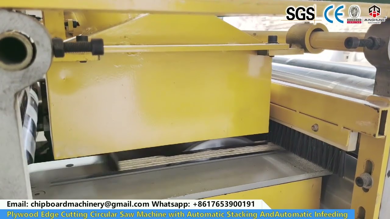 Plywood edge cutting saw machine with AUtomatic stacking and Automatic infeeding