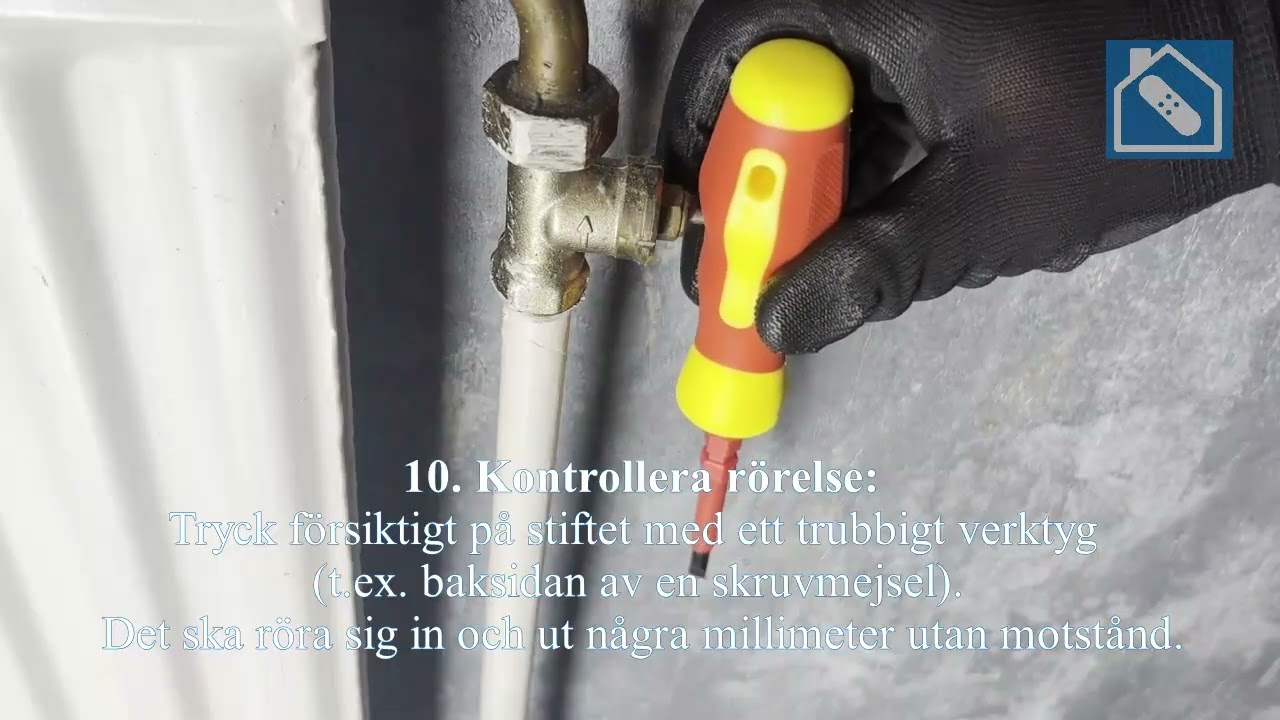 Värme - Lufta radiator/element & kontroll av termostatventil