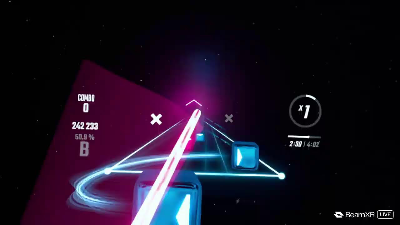 Playing beat saber (first stream)