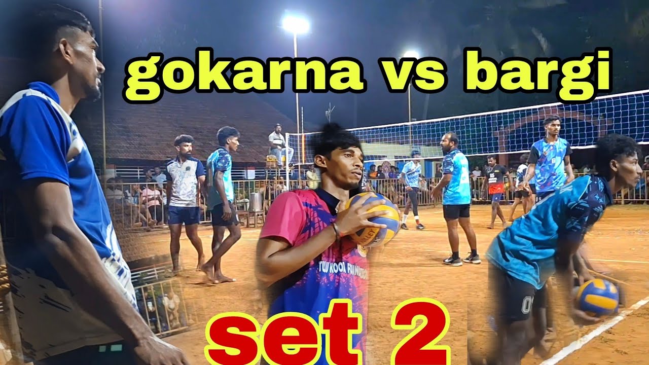 Set 2 bargi  boys vs gokarna yogu vs yogesh giri qualifier match village volleyball 🏐
