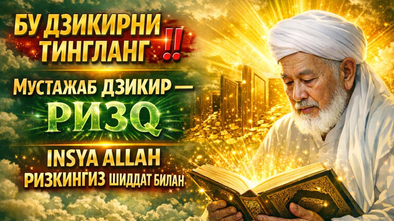 БУ ДЗИКИРНИ ТИНГЛАНГ‼️МУСТАЖАБ ДЗИКИР —РИЗҚ ЭШИКЛАРИНИ ОЧАДИ,INSYA ALLAHРИЗҚИНГИЗ ШИДДАТ БИЛАН