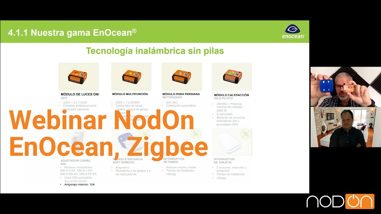 Webinar NodOn, EnOcean, Zigbee