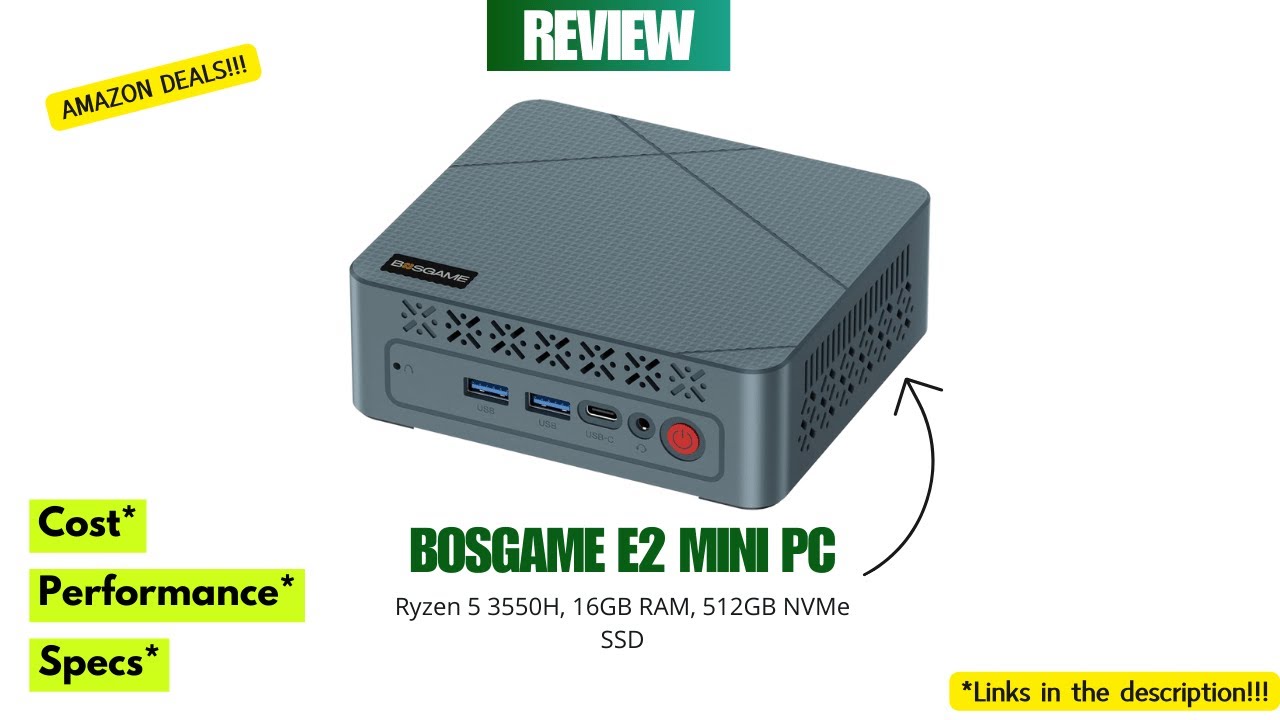 BOSGAME E2 Mini PC Review ✅| Ryzen 5 3550H, 16GB RAM, 512GB NVMe SSD | Compact Windows/Linux PC