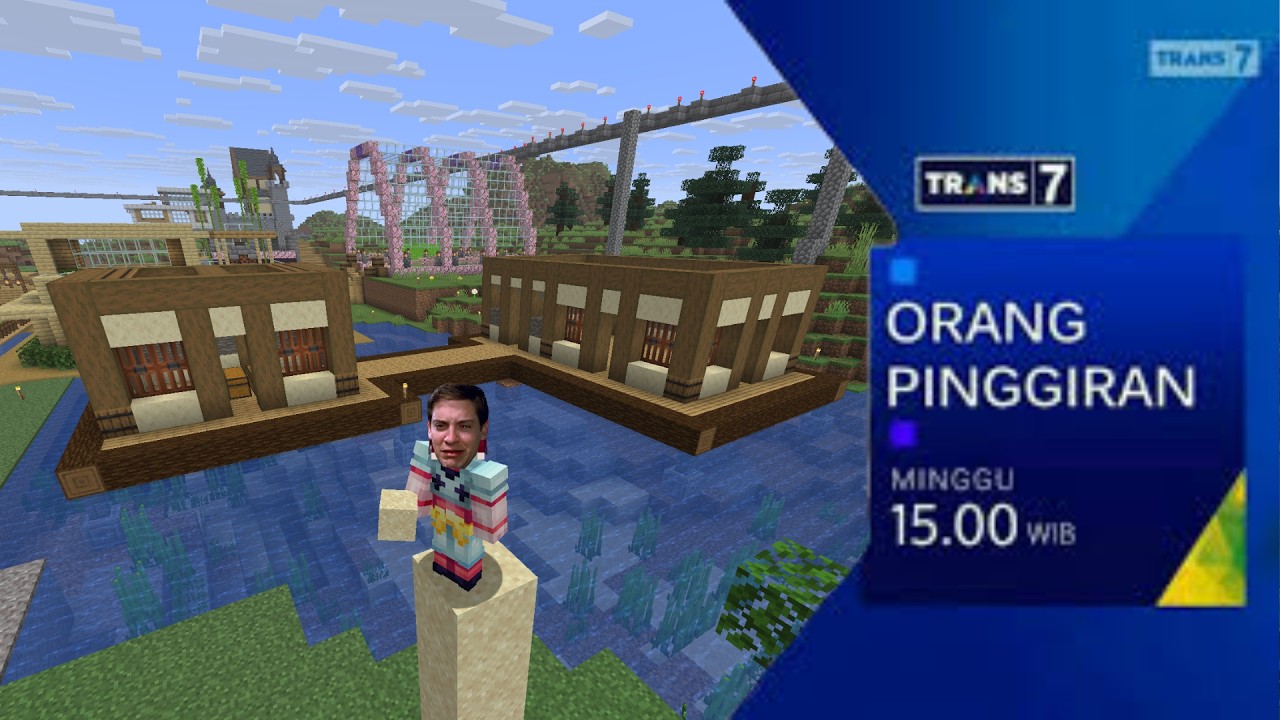 [ MINECRAFT ]  proyek relokasi rumah di atas sungai ciliwung​ 😭