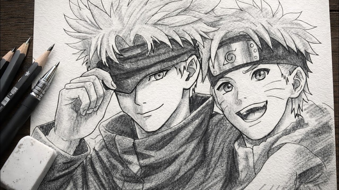 How To Draw Gojo Satoru and Naruto Uzumaki Step by Step Easy | Anime Drawing Tutorial for Beginners