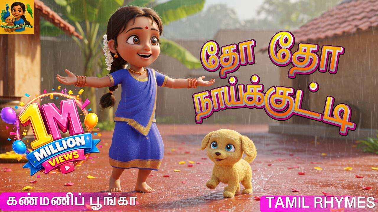 தோ தோ நாய்க்குட்டி | Tho Tho Naaykkutti | Tamil Rhymes for Kids & Babies | Kanmani Poongaa