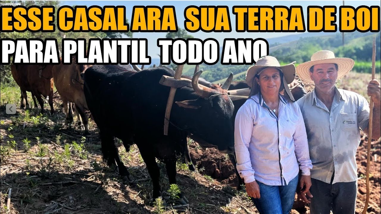 CASAL PREPARA A TERRA PARA PLANTIL DE MILHO EM PARAÍSO-MG
