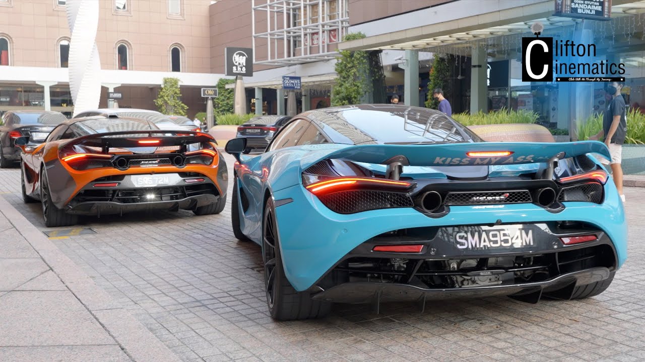 Baby Blue McLaren 720S (Featuring a Winking Miata too) - SeekClubSG Roaring out of Millenia Walk