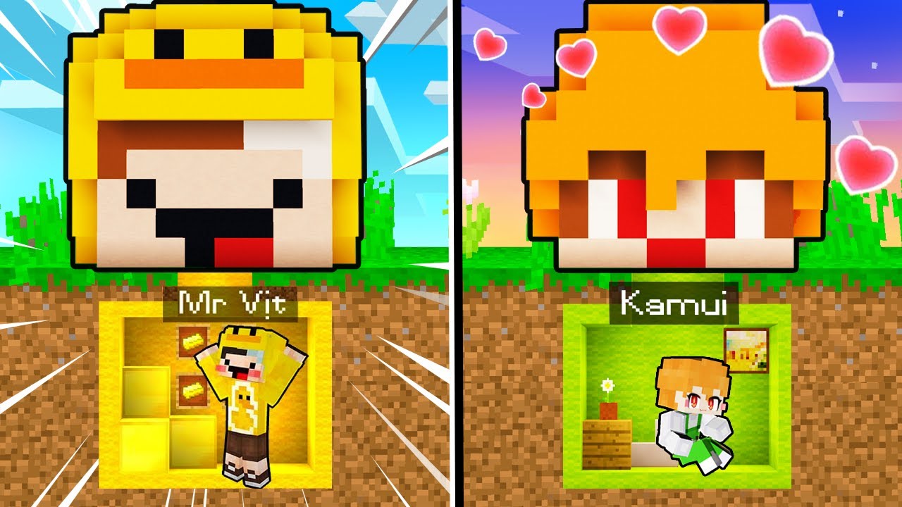 Mr Vịt và Kamui Thử Thách Xây Nhà Cặp Đôi Trong Minecraft