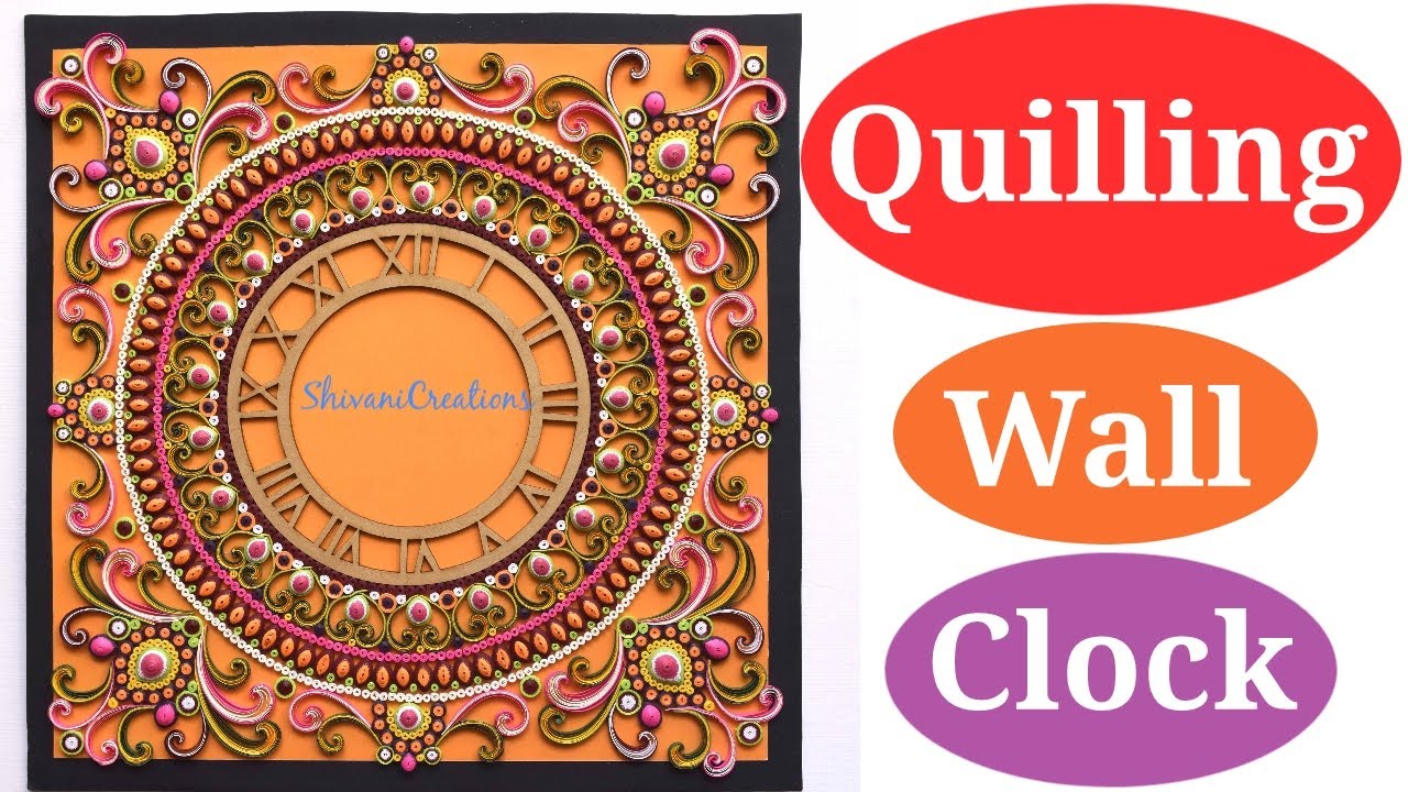 Quilling Wall Clock/ Ornamental Quilled Wall Hanging