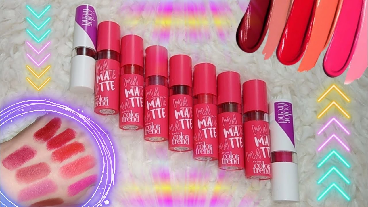 ريفيو روج افون كلر ترند المات ودرجاته الجديدة كلها💄Avon Color Trend Matte Lipstick New Colors 💄