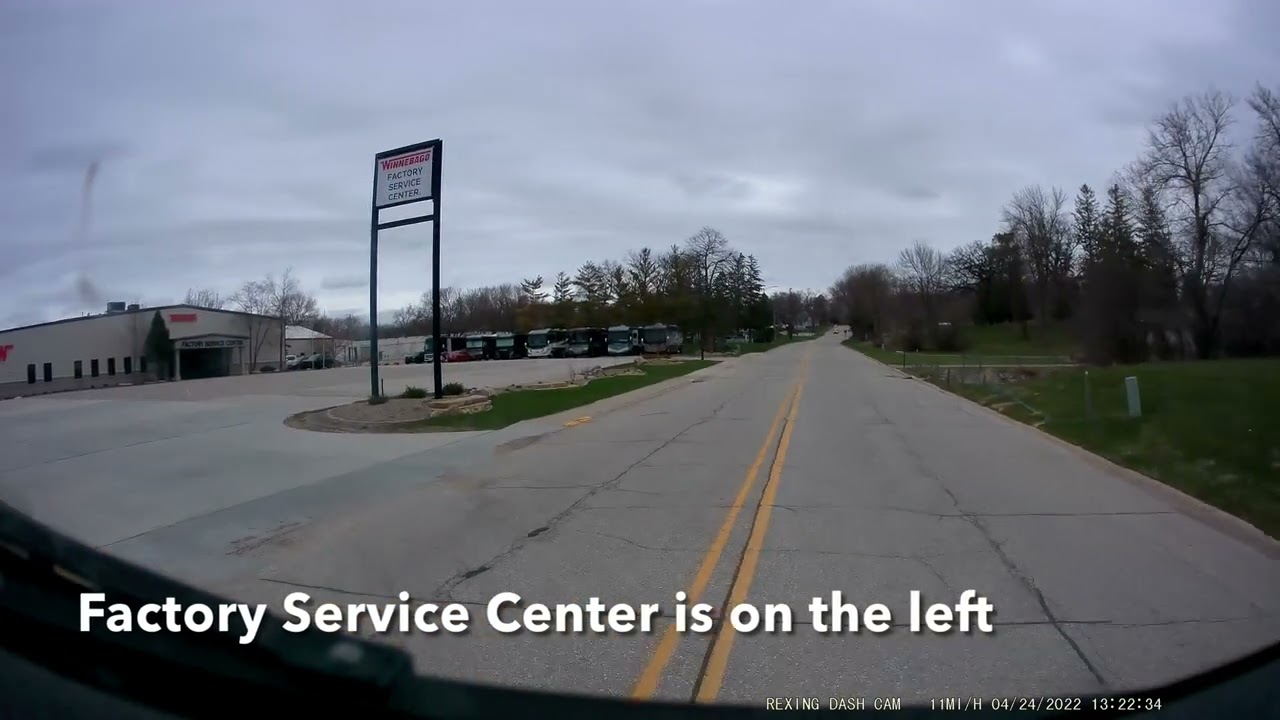 Winnebago Factory Service Center Arrival April 2022 for yearly service.