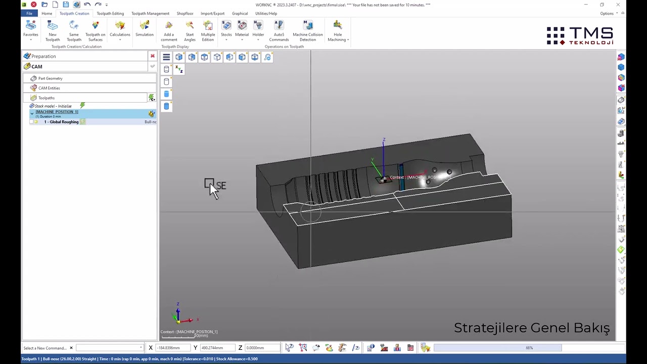 03-WorkNC 2023 Genel CAM Parametreleri ve Stok Yönetimi