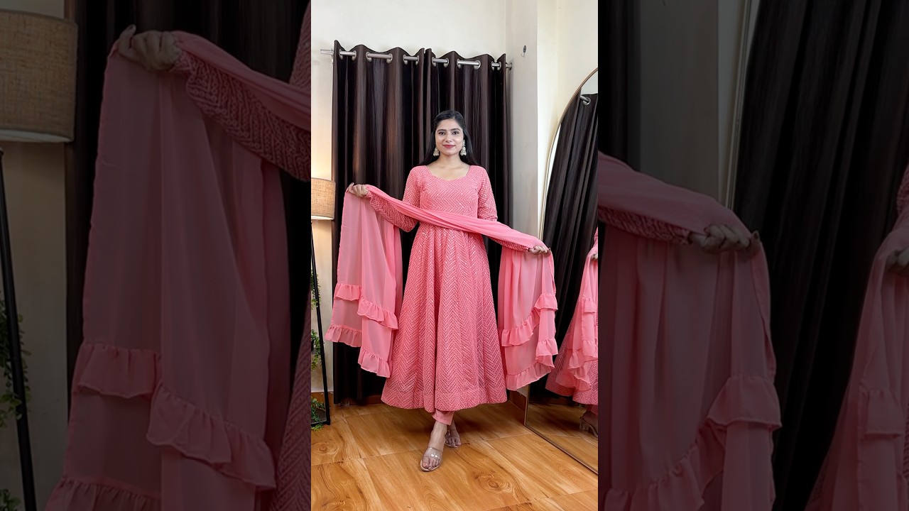 Prettiest Pink Anarkali Kurta Set 🌺 #unboxing #anarkali #suit #festivewear #anarkalisuits