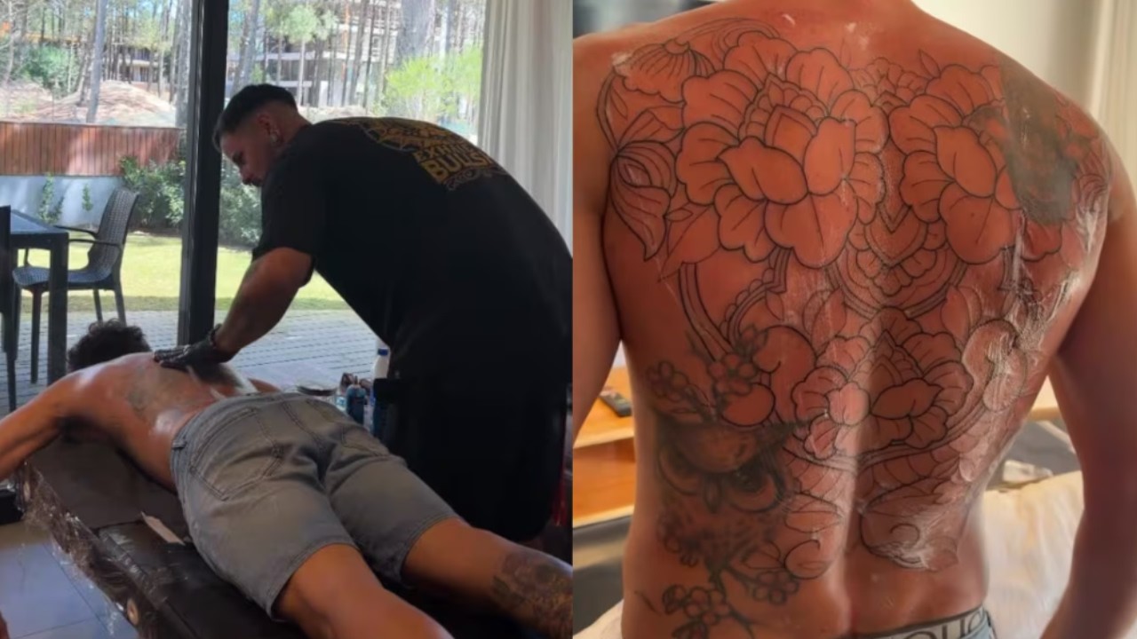 Nicolas Cabré sorprendió con un enorme tatuaje en la espalda: así es el diseño que se hizo