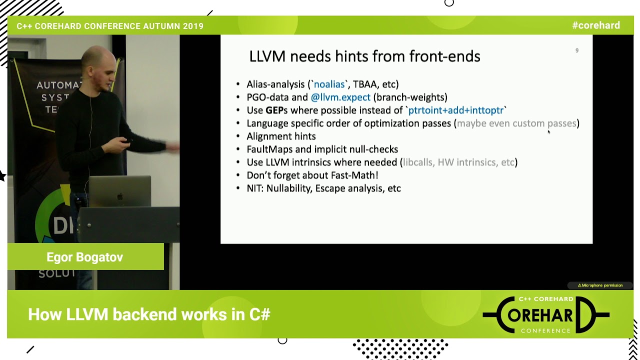 Как работает LLVM бэкенд в C#. Егор Богатов ➠ CoreHard Autumn 2019