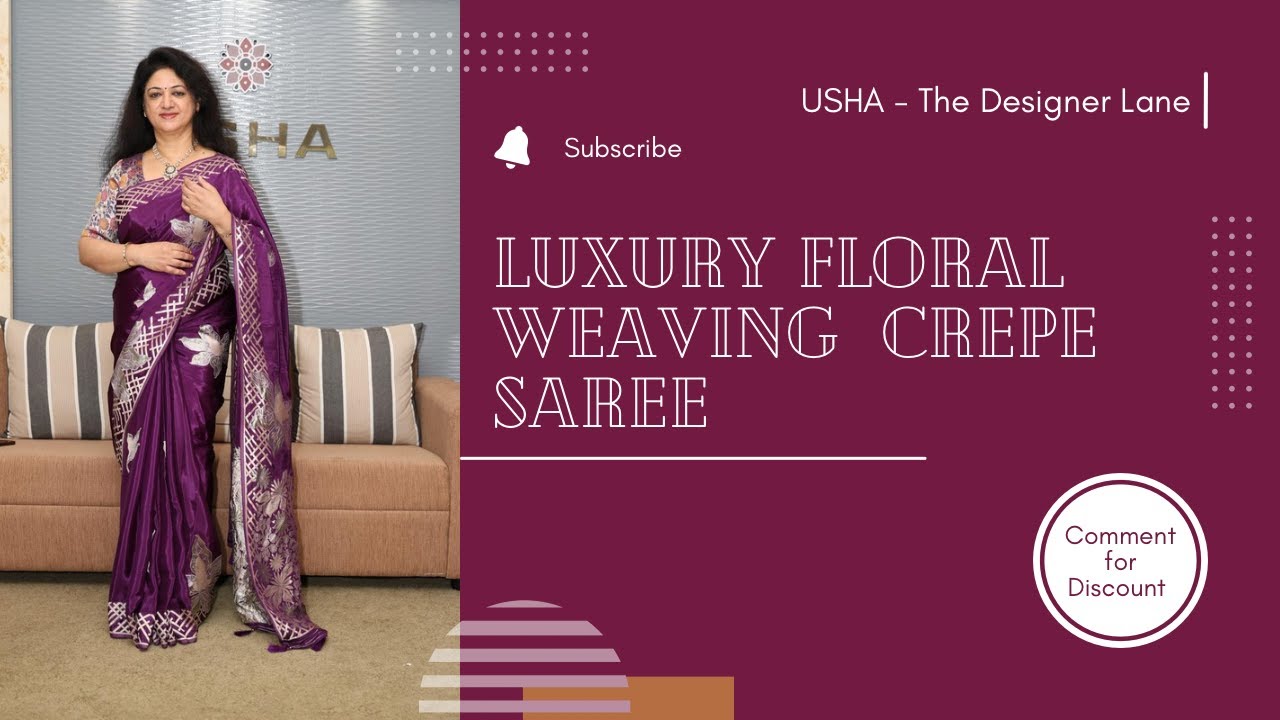 Luxury Floral Weaving Crepe Saree