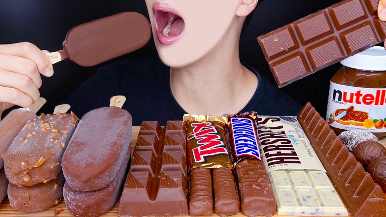 ASMR CHOCOLATE PARTY MAGNUM ICE CREAM MUKBANG 초콜릿 아이스크림 먹방 チョコレート アイスクリーム coklat 咀嚼音 EATING SOUNDS