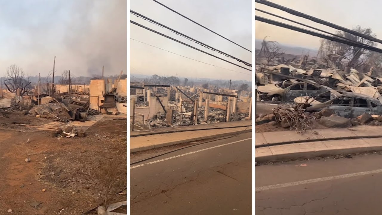 Drive through Maui neighborhood reveals apocalyptic scene after deadly wildfire