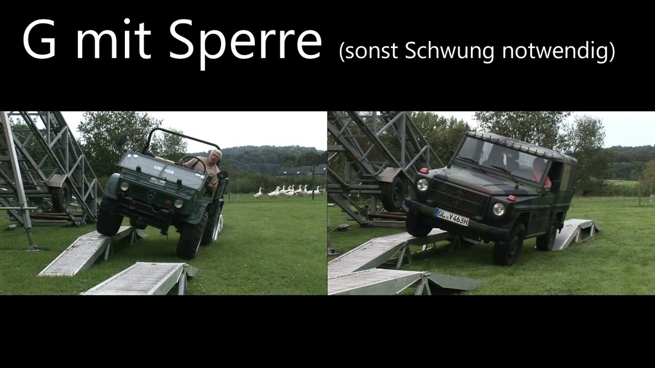 Verschränkung G-Mercedes und Unimog 411 im Vergleich