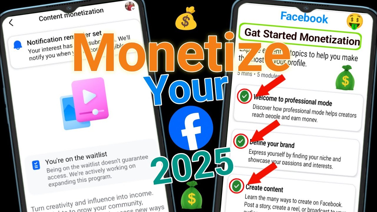 You're on the Waitlist Content Monetization | How to Get Started Facebook Content Monetization 2025