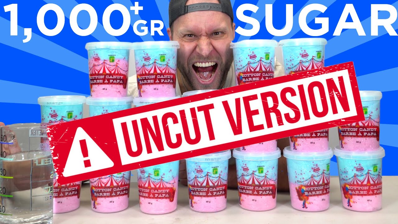 CRAZY Cotton Candy Chug Challenge (1,000+ Grams of Sugar) | UNCUT VERSION