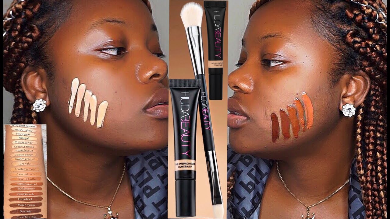 HUDA BEAUTY OVERACHIEVER CONCEALER On Dark Skin | SWATCHES & REVIEW