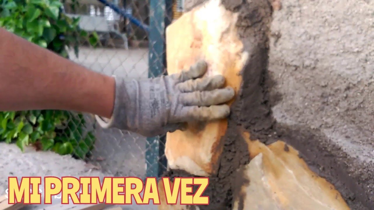 COMO PEGAR PIEDRA EN PARED 🆘SIN HABERLO HECHO ANTES PARED de piedra facil/HOW TO GLUE NATURAL STONE©