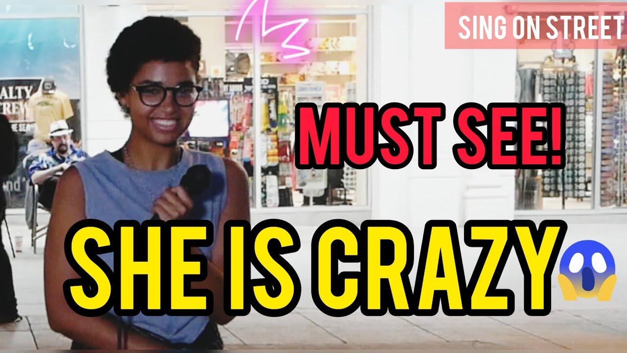 😱WOW! Must See!💘She is CRAZY💯Walkup Singer in Public🍀Gnarls Barkley - Crazy