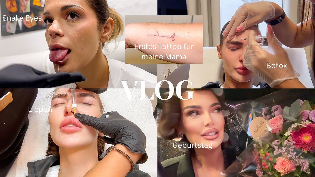 Ich tättoowiere meiner Mama ihr erstes Tattoo, Snake Eyes für Lo, Botox, Lippen & Geburtstag - VLOG