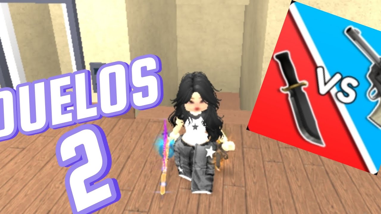 Jugando otra vez duelos en roblox💜