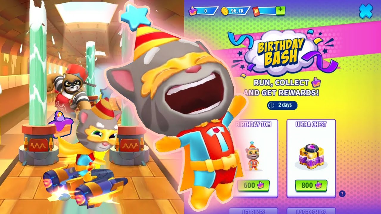 Talking Tom Hero Dash - NEW UPDATE // NEW Character Birthday Tom  (Birthday Dash Event) 🎂🐱🥳