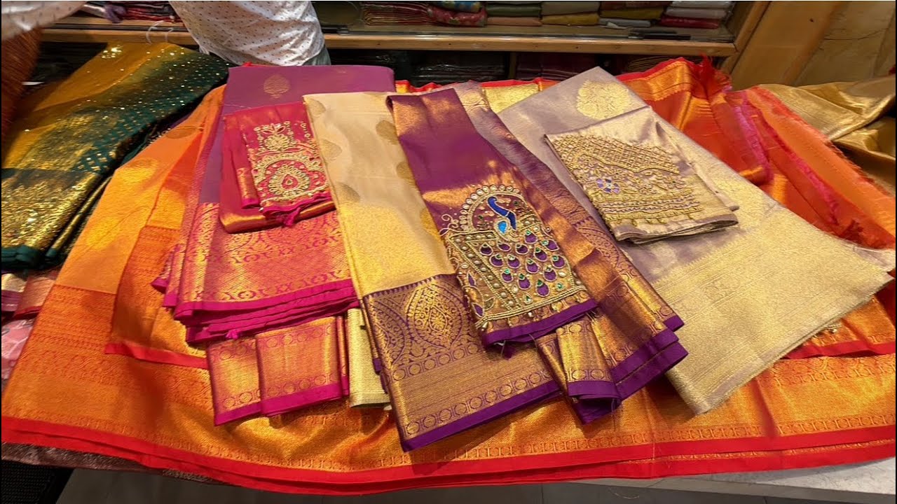 Chickpet Bangalore wholesale silk sarees||Single saree courier available