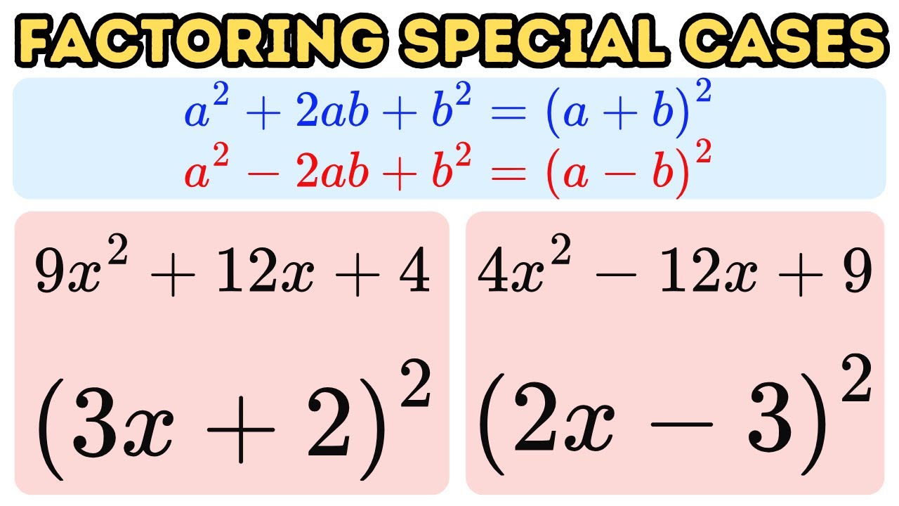 How to Factor Special Cases (Part 2) Perfect Square Trinomial