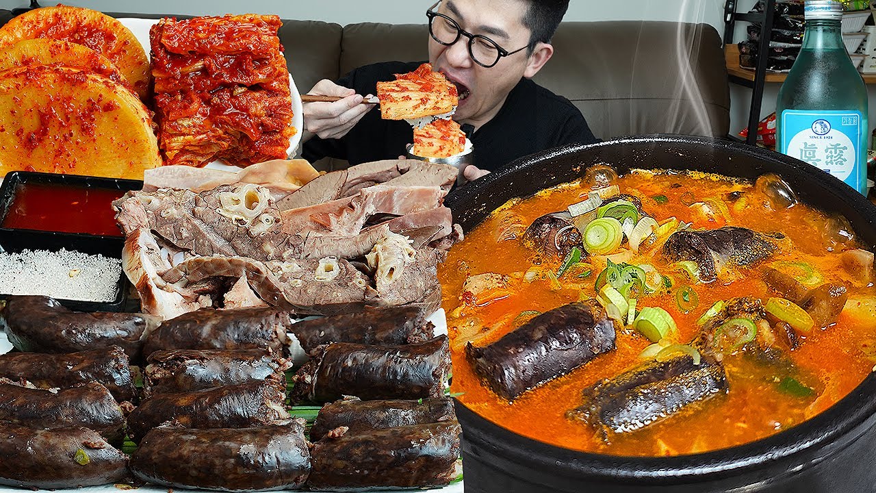ASMR MUKBANGㅣpork and rice soup & pork intestines & sundaeㅣEATING SHOW