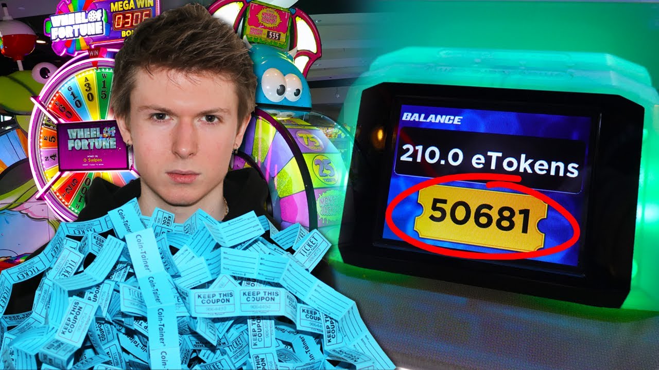I won 50,000 tickets at the arcade!!