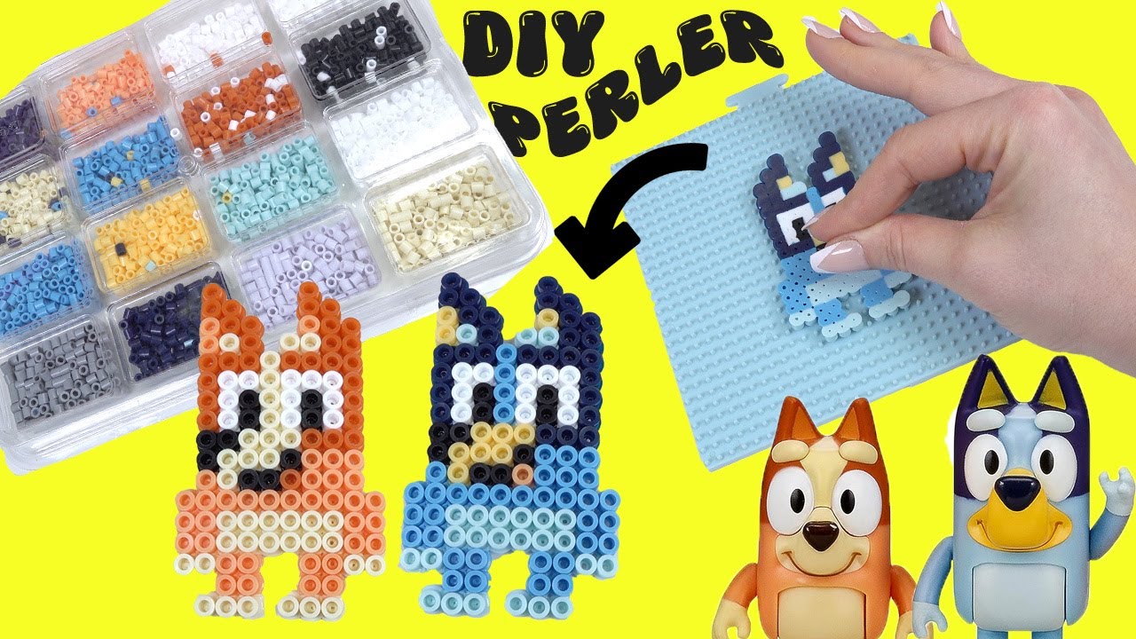 Bluey and Bingo DIY Perler Bead Creations! Crafts for Kids