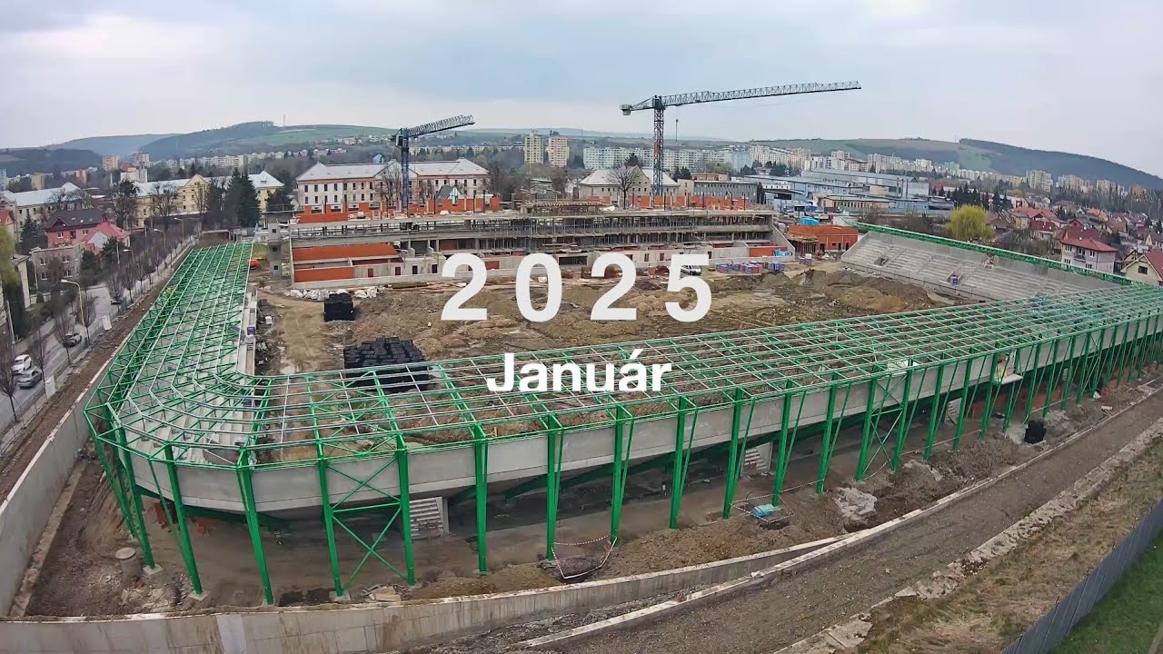 Priebeh v&yacute;stavby Futbal Tatran Ar&eacute;na